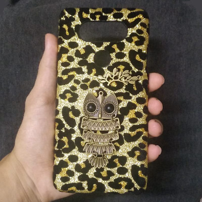 #ad Case For Various Phones 3D Bling Deluxe Shiny Leopard Retro Owl Back Hard Cover