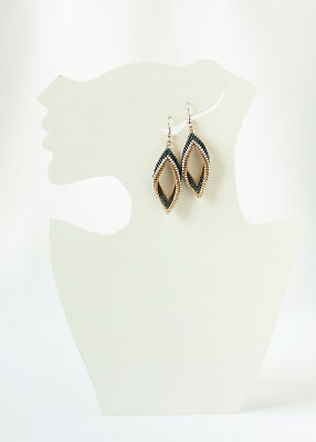 #ad Elegant geometric rhombus beadwoven earrings Mothers Gift under 40USD