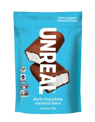 #ad Unreal Chocolate Dark Coconut Bar Bag Candy 4.2 oz FREE SHIPPING NEW