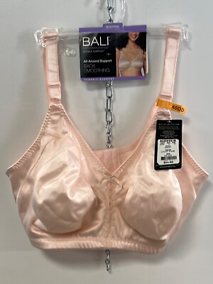 #ad Bali Double Support Back Smoothing Bra pink 40 DD NWT Wirefree lightly