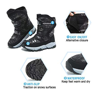 #ad Kids shoes Boys Winter Snow Boots Warm Waterproof Anti Slip Ski Boots