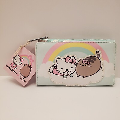 Loungefly Hello Kitty x Pusheen Clouds And Rainbow Lounging Bifold Wallet