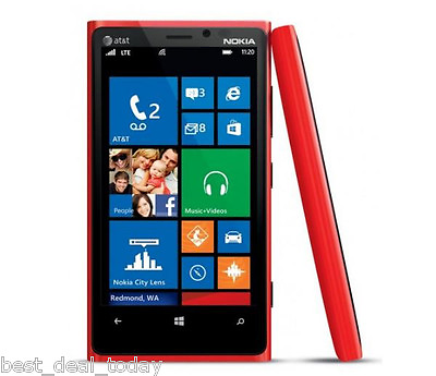 #ad Nokia Lumia 920 32GB Red Unlocked Cell Phone ATamp;T T Mobile Good