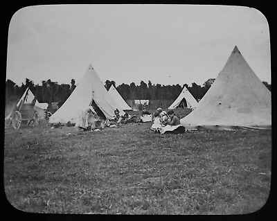 #ad Magic Lantern Slide ANNUAL COSTERS PICNIC C1890 PHOTO HOP PICKING KENT BELL TENT