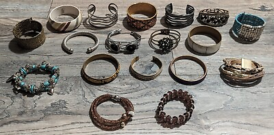 #ad Vintage To Now Costume Jewelry Lot 18Pc Bracelets Wearable