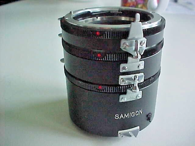 Samigon old style Pintype auto Nikon extension tube set bx 25