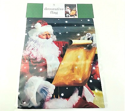 #ad Welcome Santa Gift List Gift Flag Winter Holiday Decorative 12x18 Double Sided
