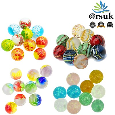 10 x Handmade Marbles Assorted for Kids Art Glass Toys Runs Puzzle Games