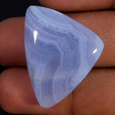 #ad Wholesale 37.90Cts. Natural Amazing Blue Lace Agate Triangle Cabochon Gemstone