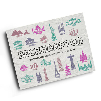 #ad A4 PRINT Beckhampton Wiltshire England World Landmarks