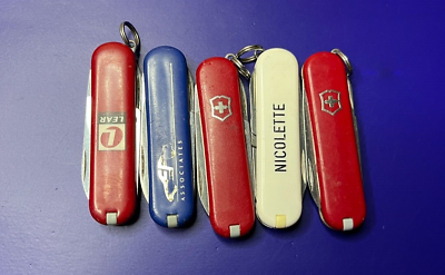 #ad Lot of 5 Victorinox Classic Sd Swiss Army Knives Multi colors and Logos