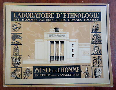 #ad Natural History 3D Ethnography France 1930s illustrated 3 D book w glasses