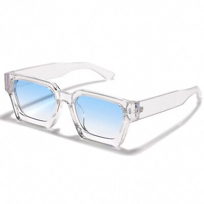 Large Clear Sky Blue Tint Top Quality Acetate Men#x27;s Hip Hop Sunglasses