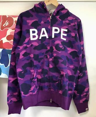#ad BAPE A Bathing Ape Purple Camo Hoodie Swarovski L 568420