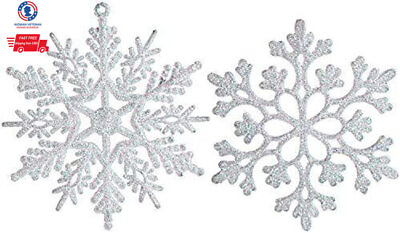 36 Pcs Christmas Tree Snowflake Decor White Ornaments Home Party Xmas Decor