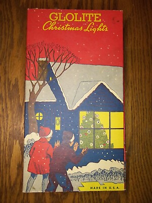 #ad vintage Glolite Christmas tree lights original box 7 light work 1940#x27;s Z68