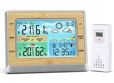 Eagletech Weather Station Indoor Outdoor Thermometer Wireless Digital Hygrome...