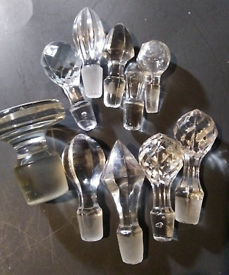 Lovely Vintage Glass Perfume Bottle Stoppers Lot of 10