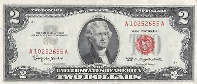 #ad 1963 $2 Red Seal notes 12 Available