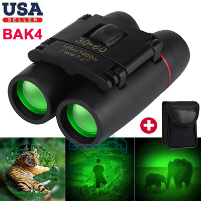 30x60 Binoculars With Day Night Vision BAK4 Prism High Power Waterproof Case
