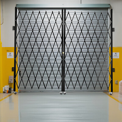 #ad Double Folding Security Gate 360° Rolling Door Gate 6 1 2#x27;H x 12#x27;W Scissor Gate