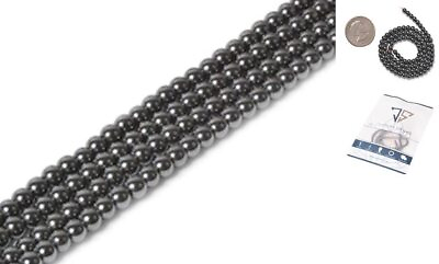 #ad 4mm Round Healing Crystal Loose Beads 16 Inch for Jewelry Making Beads Hematite