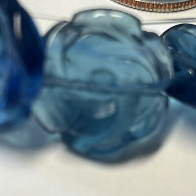 Large Glass Stone Beads Approximately 18x7mm 20 Glass Flowers Per Strand