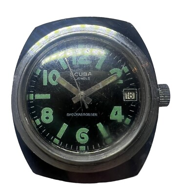 #ad scuba diver watch vintage For Parts Or Repair
