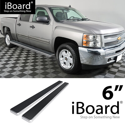 #ad Wheel to Wheel Running Boards 6quot; Fit 01 13 Silverado Sierra Crew Cab 5.6ft Bed