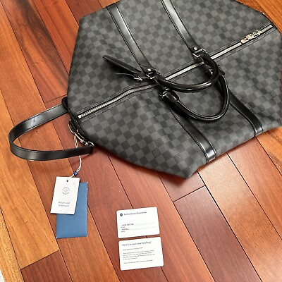 Louis Vuitton Keepall Bandouliere 55 In Damier Graphite