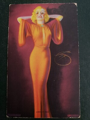 #ad MUTOSCOPE CARD GLAMOUR GIRLS quot;Lady in Redquot; UNCIRCULATED PINUP EXHIBIT