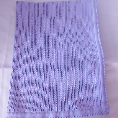 #ad Little Wonder Lavender Knit Baby Blanket 29 x 39quot;