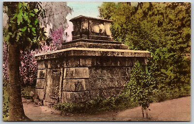 #ad Mausoleum Middleton Place Gardens South Carolina Hand Colored Postcard