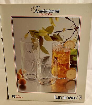 #ad Luminarc Entertainment Collection Glasses Brand New Un Opened Box Durand