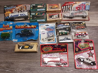 Sealed Vintage Toy Lot Of 15 Cars Trucks Ertl Road Champs Imex And More 70s 90s