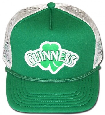 #ad Guinness Beer Trucker Brand Mesh Adjustable Snapback Trucker Hat Cap
