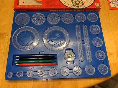 #ad Vintage Kenner#x27;s New Spirograph Drawing Set No. 401 1967 Complete Box Kit blue