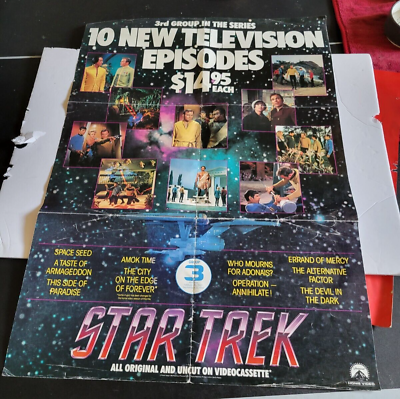 #ad STAR TREK TELEVISION EPISODES POSTER SEE PHOTOS amp; READ CONDITION U