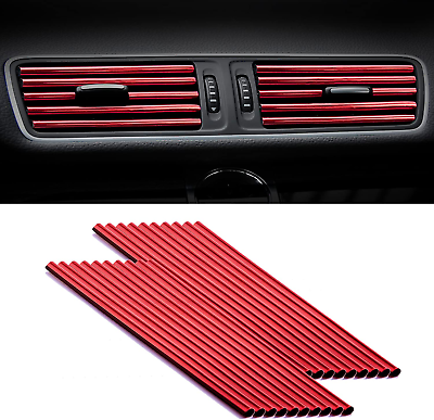 #ad 20 Pieces Car Air Conditioner Air Outlet Decorative Strips Bendable DIY Univer