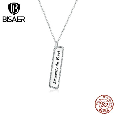 #ad DIY Silver 925 Fashion Women Girls Geometry lettering necklace Adjustable chain