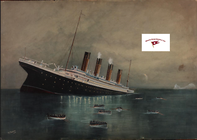 RMS TITANIC 1912 PAINTING OF SINKING COLOR REPRINT REPLICA