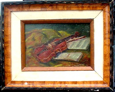 RARE RUSSIAN 1920s OIL PAINTING SIGNED SALE