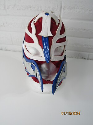 #ad Mexican Luchador Lucha Libre Wrestling Lycra Cross Mask Blue White Red Full zip