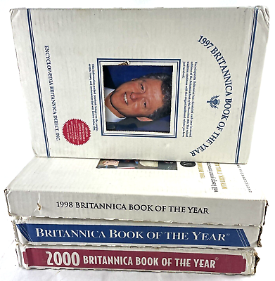 #ad Rare New Unopened Britannica Book of the Year Set 1997 2000 Lot Of 4 History