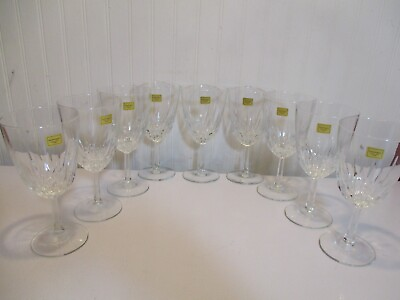 #ad Luminarc Diamant Wine Glasses 6 3 4quot; Tall Set Of 9 Made in France 12oz To Rim