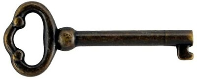 KY 2AB KEY REPRODUCTION ANTIQUE BRASS PLATED HOLLOW BARREL 