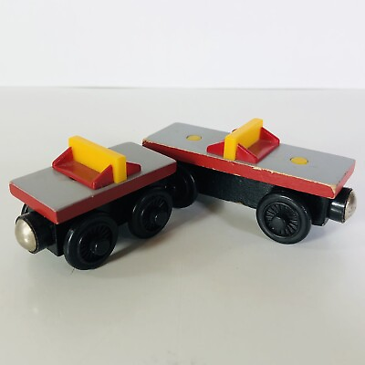Thomas the Train Rocky Flatbed Tenders Wooden Railway Front Back Cargo Lot of 2