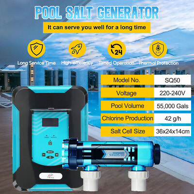 #ad Chlorinator Salt Water for 55000 Gal Swimming Pool Chlorine Generator System