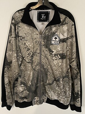 LRG Lifted Research Group Men#x27;s XL Rare Forest Camo Zip Track Jacket Streetwear