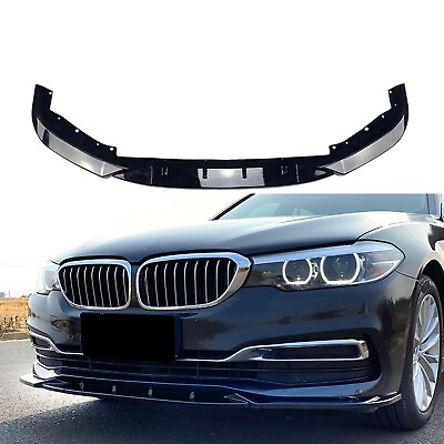 #ad For 2017 2019 BMW G30 5 Series 525i 530i Front Bumper Spoiler Lip Glossy Black